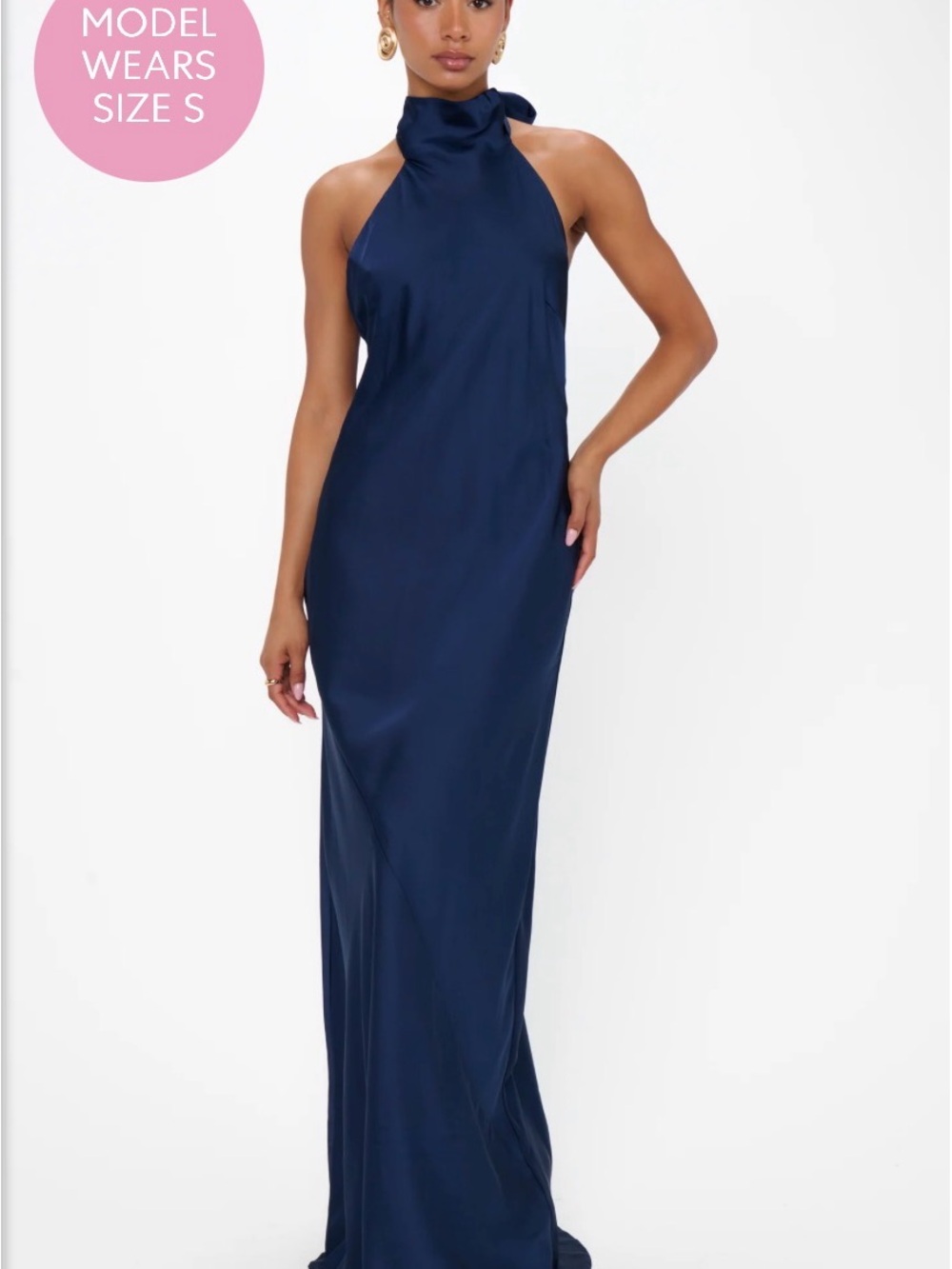 NWOT Unworn Backless Navy Gown